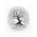 tree of life with branches that look like neurons  tattoo design idea