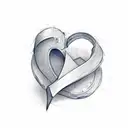 blue heart letter CANO tattoo design idea