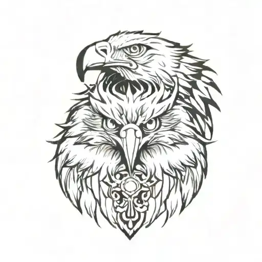 Eagle & wolf tattoo design idea
