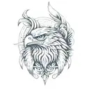 Eagle & wolf tattoo design idea