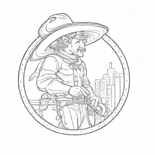 a cartoon cowboy tattoo design idea