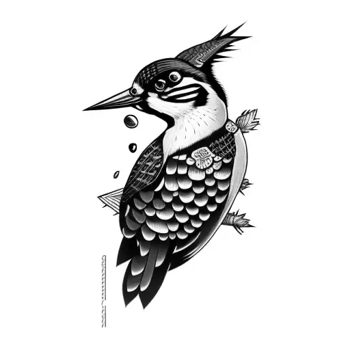 a woodpecker tattoo design idea
