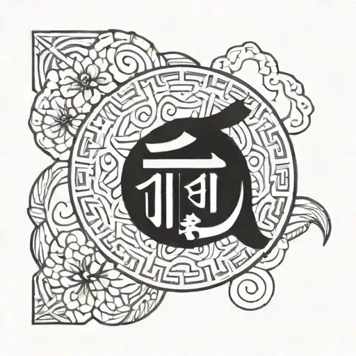 ikigai word written kanji characters tattoo design idea