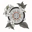 ikigai symbol with complete phrase tattoo design idea