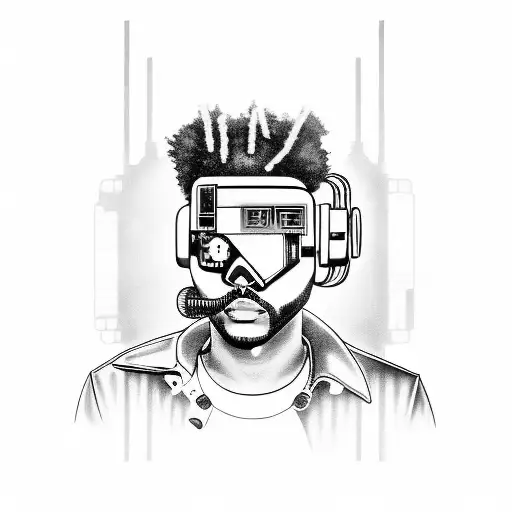 the weeknd kiss land album cyberpunk  tattoo design idea