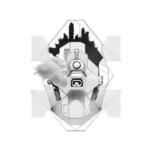 the weeknd kiss land album cyberpunk  tattoo design idea