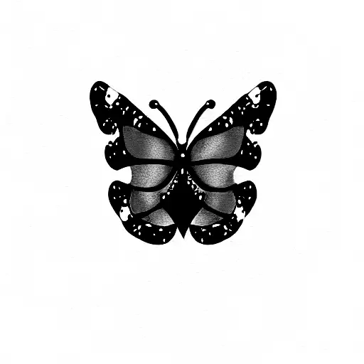 Butterfly with hearts tattoo design idea
