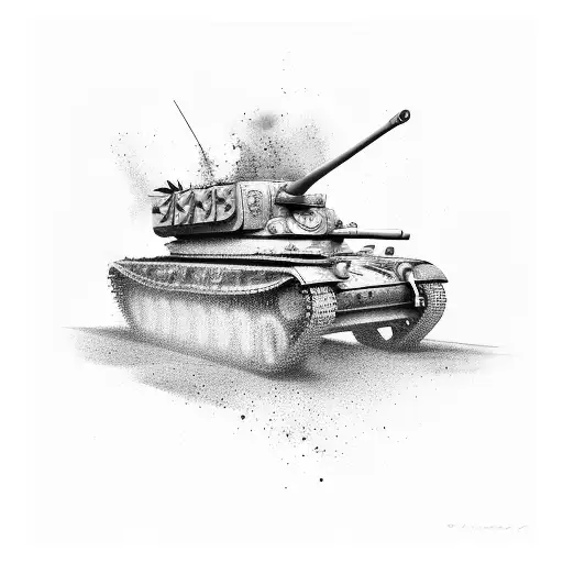 Churchill crocodile tank World War Two  tattoo design idea