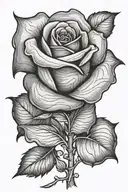 a rose with the letter G hidden inside tattoo design idea