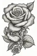 a rose with the letter G hidden inside tattoo design idea