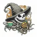 oogie boogie, jack skellington, scary movies, starbucks tattoo design idea
