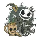 oogie boogie, jack skellington, scary movies, starbucks tattoo design idea