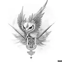 uccello fenice rinascita  tattoo design idea