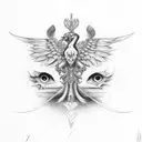 uccello fenice rinascita  tattoo design idea