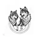 Wolf yin and yang tattoo design idea