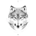 Wolf yin and yang tattoo design idea
