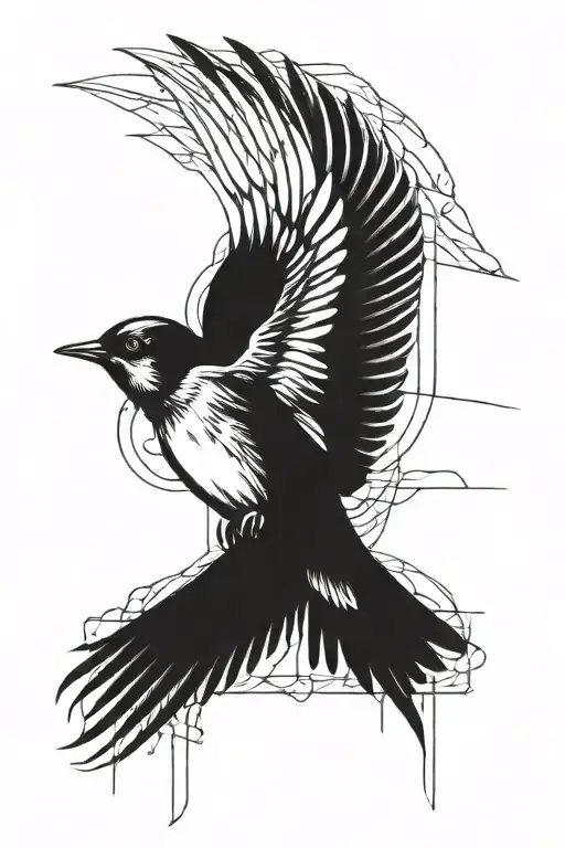 A swallow freed from a cage tattoo tattoo design idea