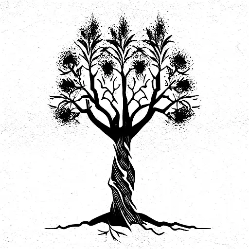 tree dead to alive tattoo design idea