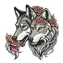 couple tattoo wolf head tattoo design idea
