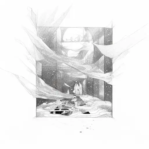 transparent walkways among the stars  tattoo design idea