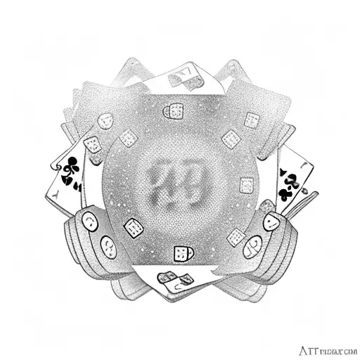 poker chip with infinity number  tattoo design idea