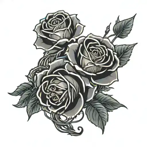 Roses tangled tattoo design idea