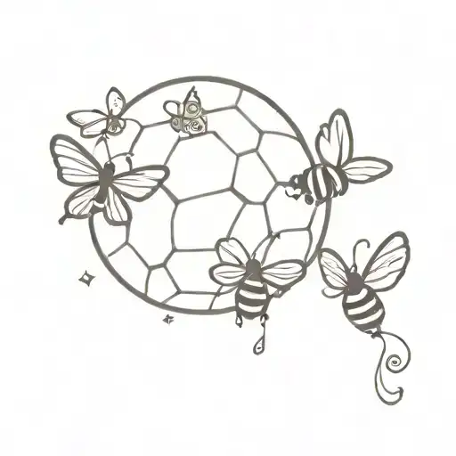 beehive, butterflies "float like a butterfly, sting like a bee" tattoo design idea