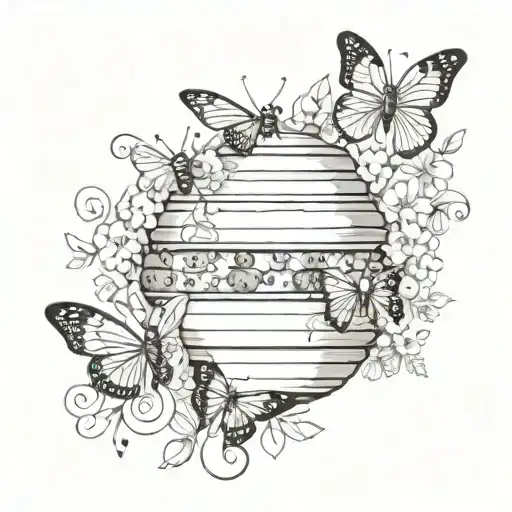 beehive, butterflies "float like a butterfly, sting like a bee" tattoo design idea