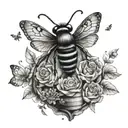 beehive, butterflies "float like a butterfly, sting like a bee" tattoo design idea