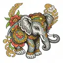 Indian elephant tattoo design idea