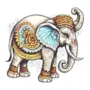 Indian elephant tattoo design idea