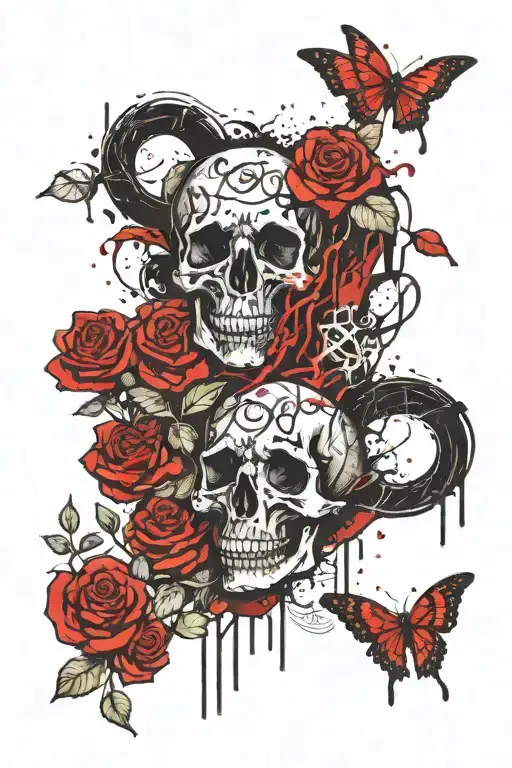 tatto with text saying Existence is overrated anyways. representing rap duo $uicideboy$ with a rose going through it  tattoo design idea