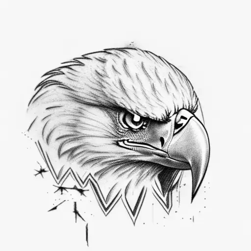 Eagle Holding tattered flag  tattoo design idea