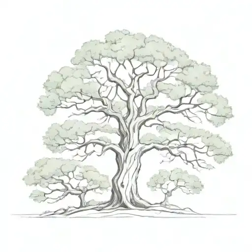 Half Southern Live Oak, Half Eastern Cottonwood tattoo design idea