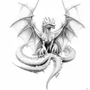 Daenerys Targaryen's winged dragons tattoo design idea