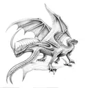 Daenerys Targaryen's winged dragons tattoo design idea