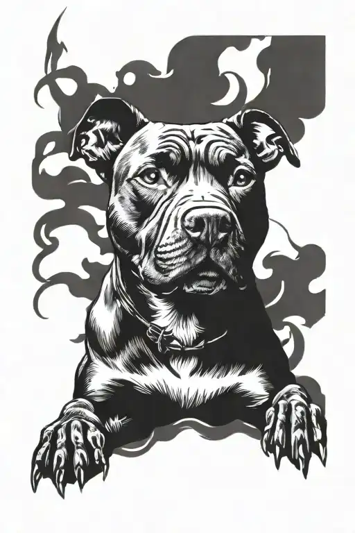 Pitbull tattoo design idea
