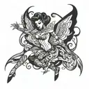 dark dancer tattoo design idea