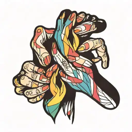 Lesbian hand choking tattoo design idea