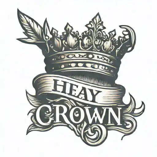 A 2-line minimal text tattoo with the text Heavy is the crown, only for the weak tattoo design idea
