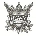 A 2-line minimal text tattoo with the text Heavy is the crown, only for the weak tattoo design idea