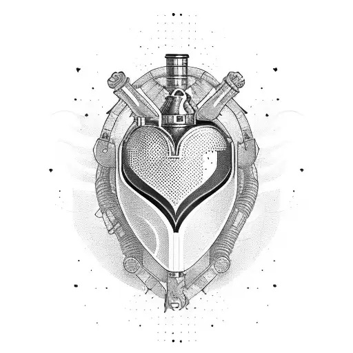 cyber heart keg tattoo  tattoo design idea