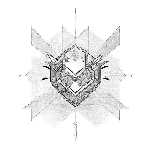 cyber sigil heart tattoo  tattoo design idea