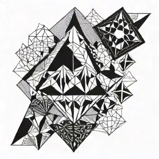 A geometric pattern of triangles and diamonds create a mesmerizing tattoo tattoo design idea