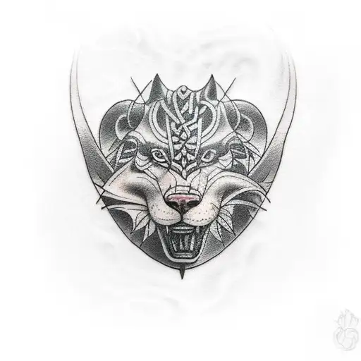 Scandinavian mythology on the ribs in good detail tattoo design idea