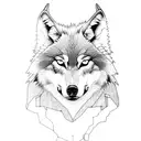 wolf with tryzub tattoo design idea