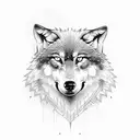 wolf with tryzub tattoo design idea