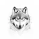 wolf with tryzub tattoo design idea