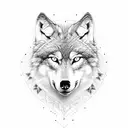 wolf with tryzub tattoo design idea