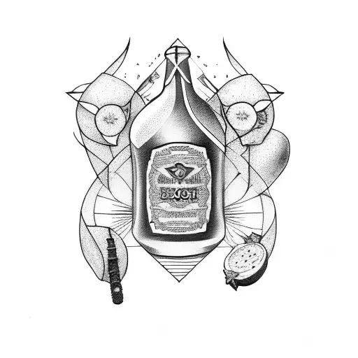 shot of tequila and lemon drop tattoo design idea